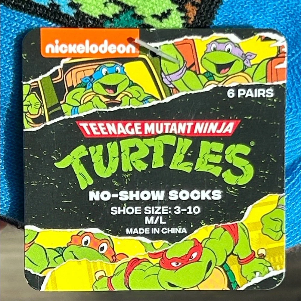 NWT Six Ninja Turtle Ankle Socks